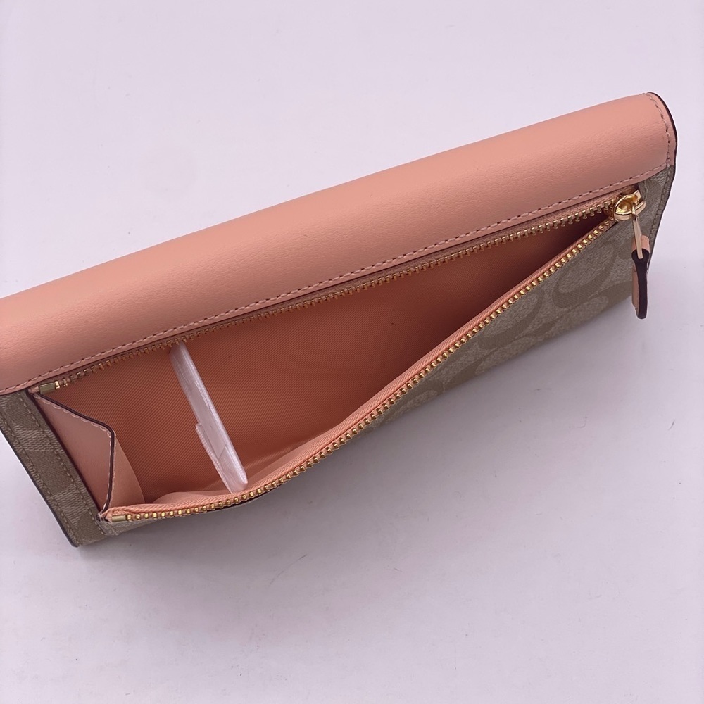 Coach Slim Trifold Wallet In Signature Canvas - Picture 6 of 12